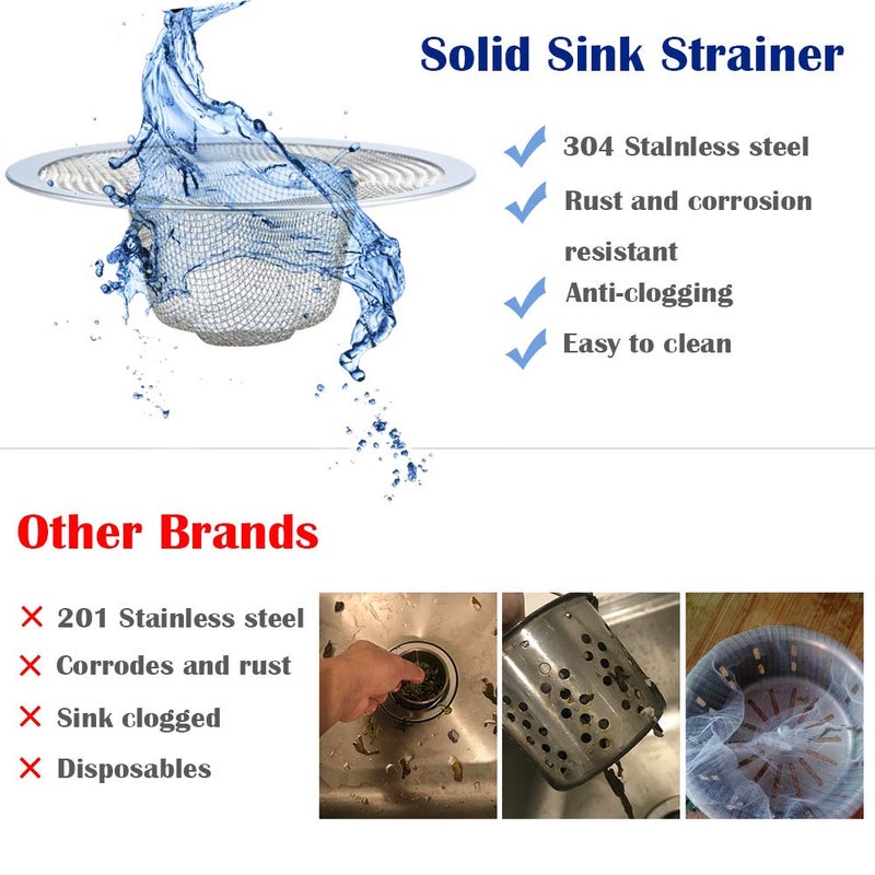BESSEEK 40 pcs Heavy Duty Stainless Steel Slop Basket Filter Trap, 2.75" Top / 1" Mesh Metal Sink Strainer,Perfect for Kitchen Sink/Bathroom Bathtub Wash Basin Floor Drain Balcony Drain Hole RV Sink - Image 2